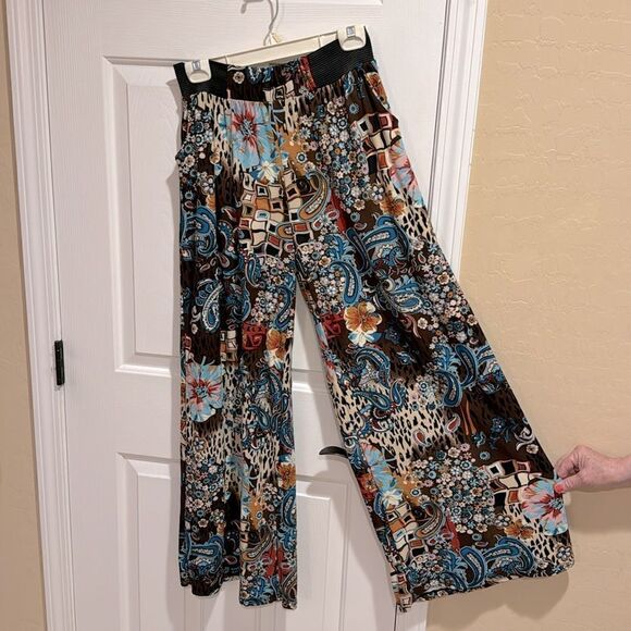 Kimberly C Athleasure Palazzo Pants Yoga Flare Comfort Boho Hippy Vibe Size M - Picture 2 of 10